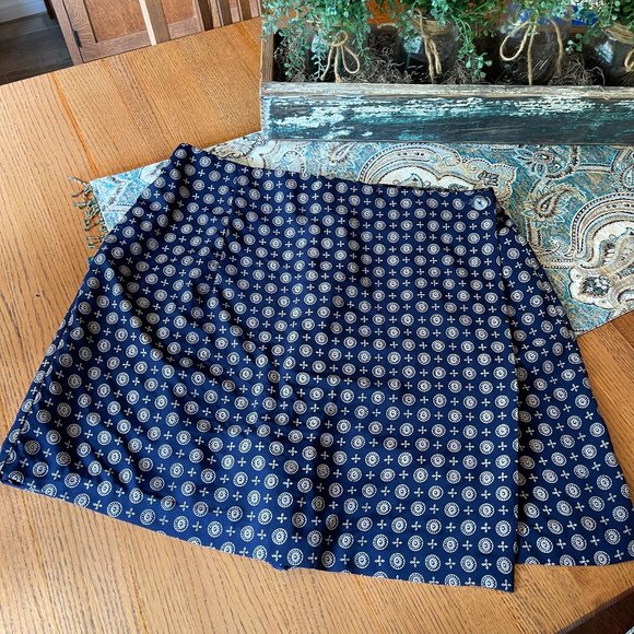 Plus Preferred navy blue tan skort, elastic waist in back 24W or 2X vintage golf - Picture 1 of 7